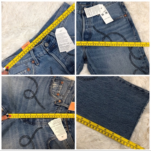 sold // NWT levi’s 501 rare distressed crop jeans - Picture 7 of 8